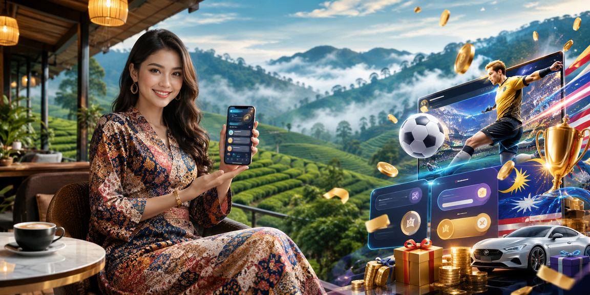 Pengguna mengakses kasino mudah alih f150 di Malaysia dengan motif batik tempatan